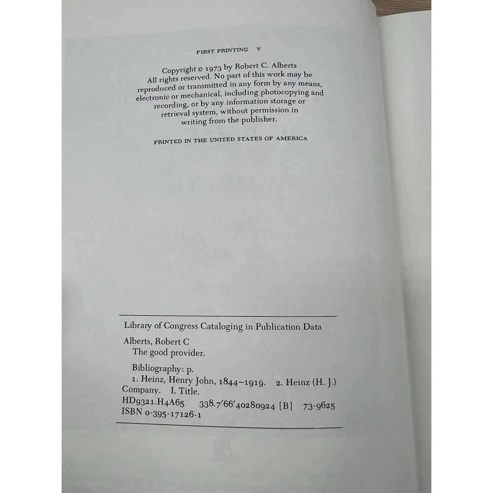 The Good Provider – H.J. Heinz & His 57 Varieties‎ – 1973 First Printing HC DJ